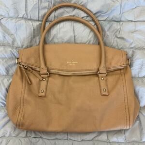 Kate Spade Leslie Cobble Hill Bag pebbled leather east west tote satchel neutral